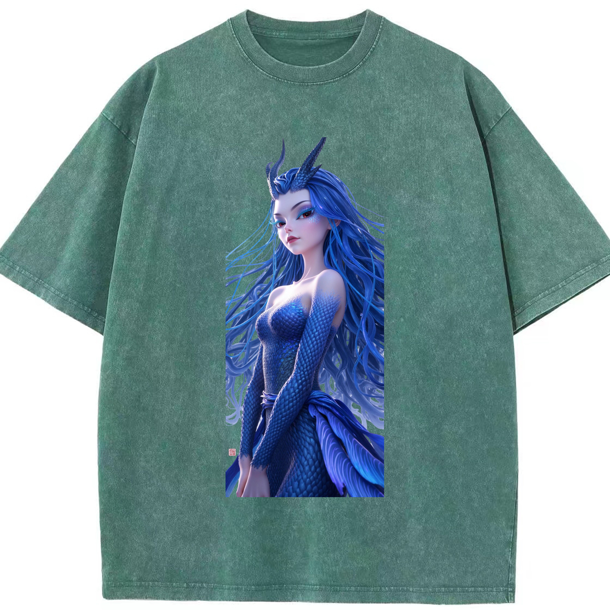 （画像用） Ne Zha 2 ナタ 魔童の大暴れ 綿100% ヴィンテージ風 半袖Tシャツ（フロントプリント）
